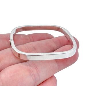 Estate Sterling Silver 925 Hinged Cuff Bracelet 6"